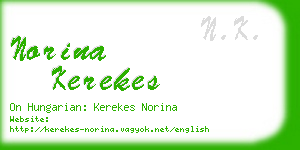 norina kerekes business card